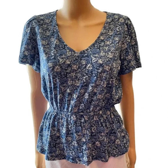 Lucky Brand Floral Print Comfortable Summer Top Women Size S/P - Picture 1 of 3